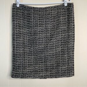 J. Crew Factory Black and White Tweed The Pencil Skirt